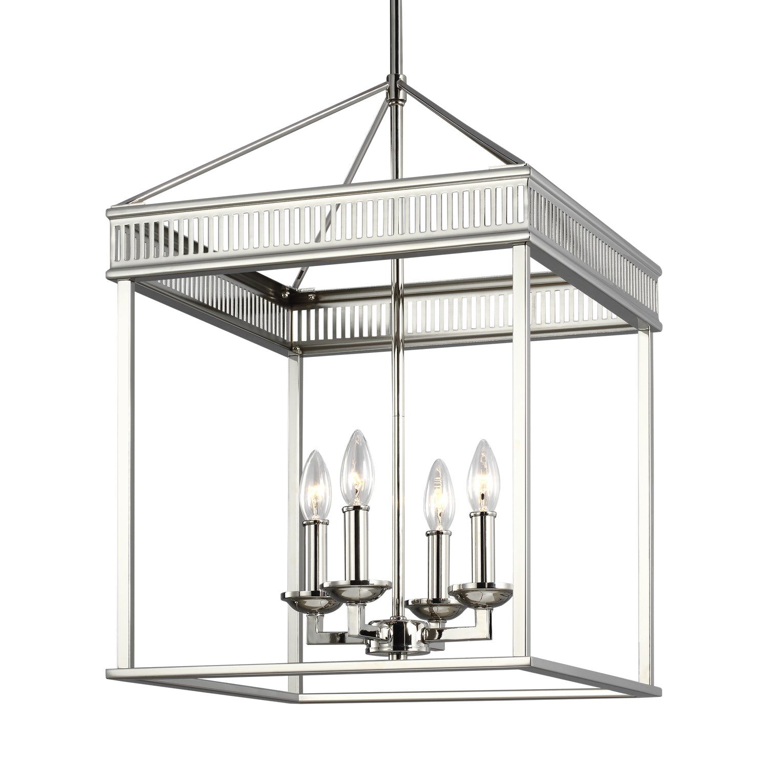 Visual Comfort Studio - F3275/4PN - Four Light Lantern - Woodruff - Polished Nickel