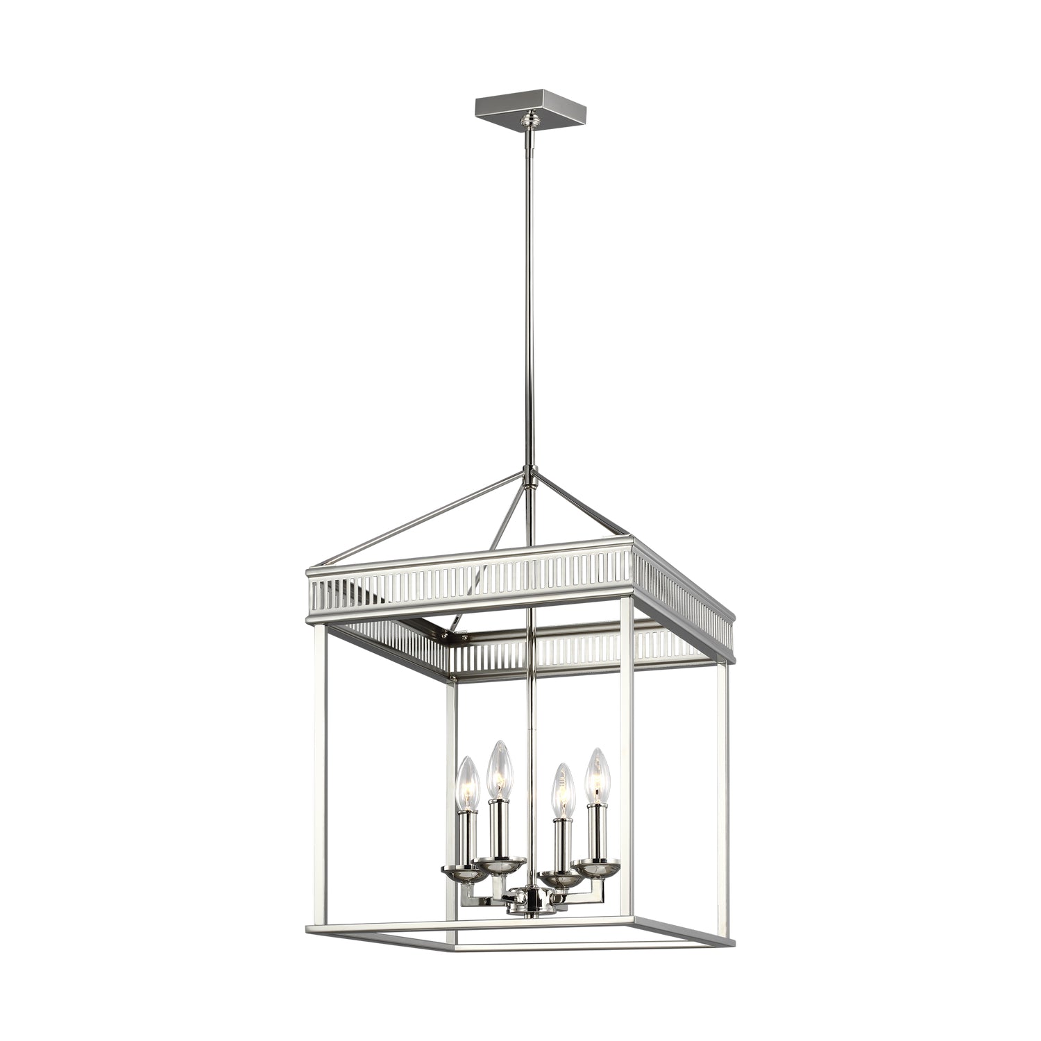 Visual Comfort Studio - F3275/4PN - Four Light Lantern - Woodruff - Polished Nickel