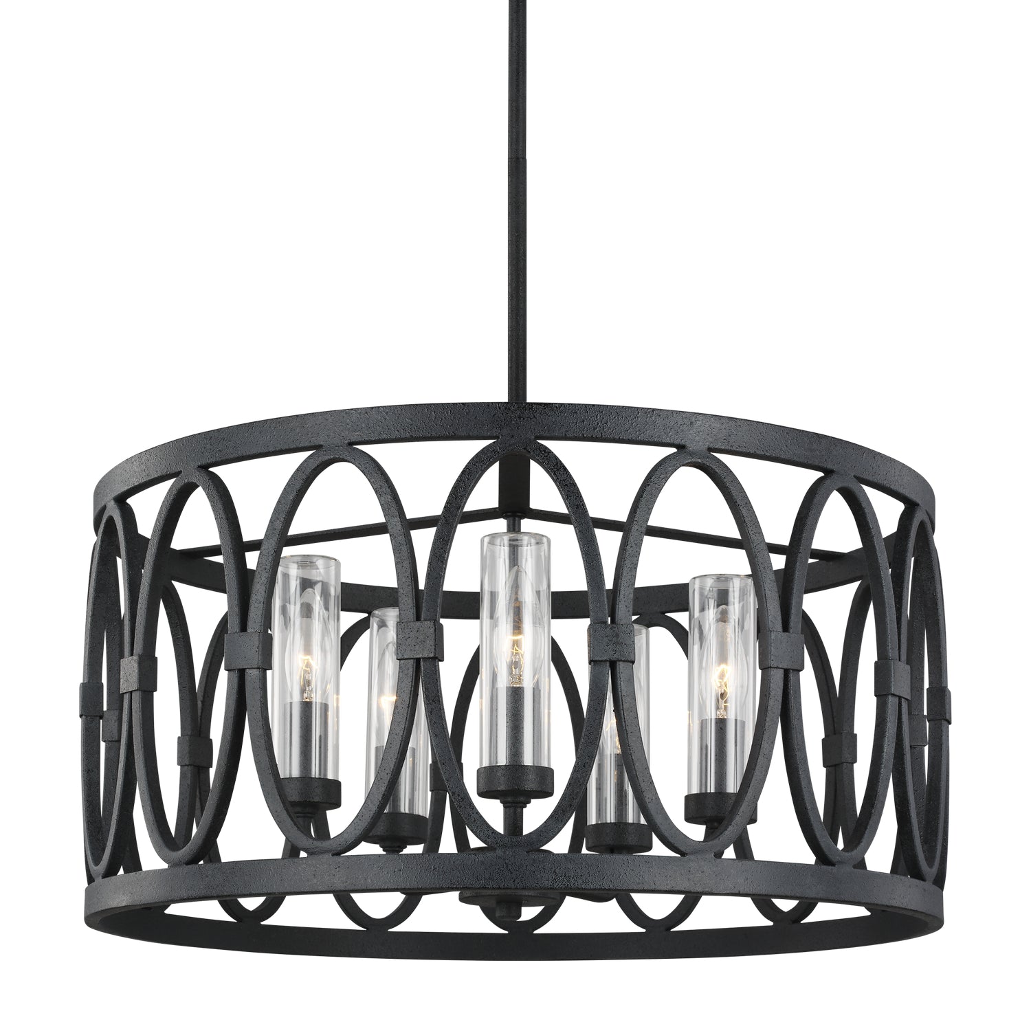 Visual Comfort Studio - OLF3222/5DWZ - Five Light Outdoor Chandelier - Patrice - Dark Weathered Zinc