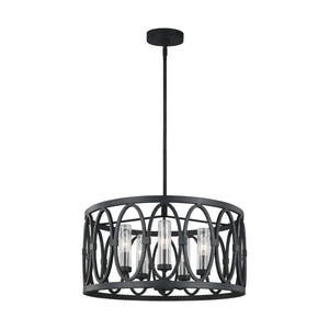 Visual Comfort Studio - OLF3222/5DWZ - Five Light Outdoor Chandelier - Patrice - Dark Weathered Zinc