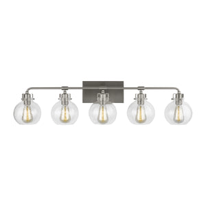 Visual Comfort Studio - VS24405SN - Five Light Vanity - Clara - Satin Nickel