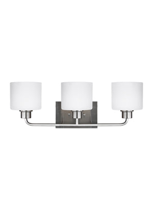 Generation Lighting. - 4428803-962 - Three Light Wall / Bath - Canfield - Brushed Nickel