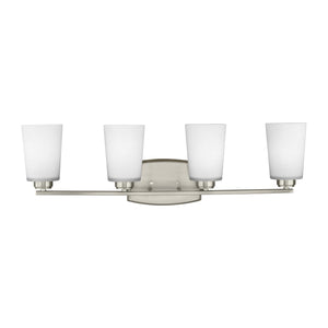 Generation Lighting. - 4428904-962 - Four Light Wall / Bath - Franport - Brushed Nickel