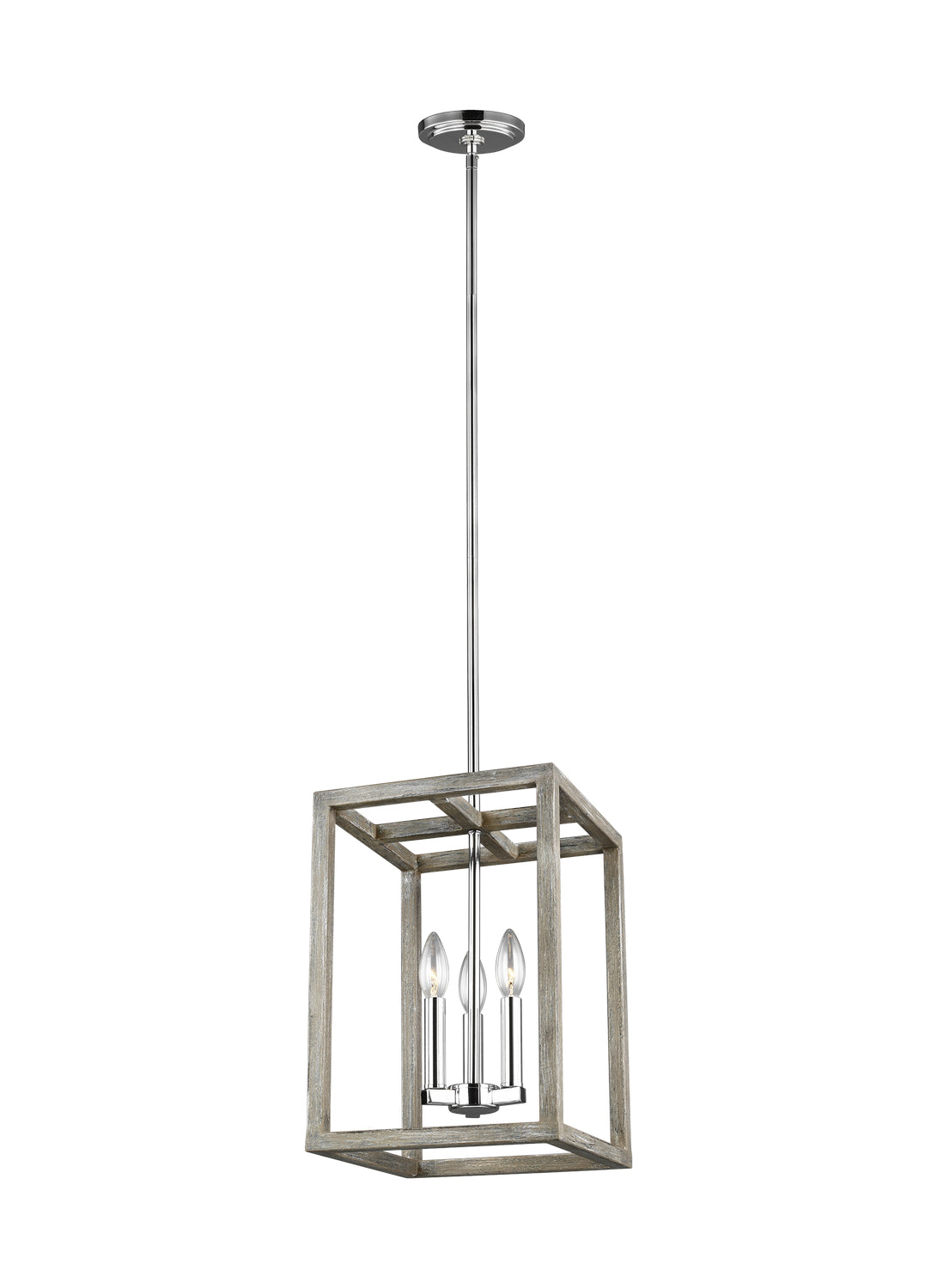 Generation Lighting. - 5134503-872 - Three Light Hall / Foyer Pendant - Moffet Street - Washed Pine