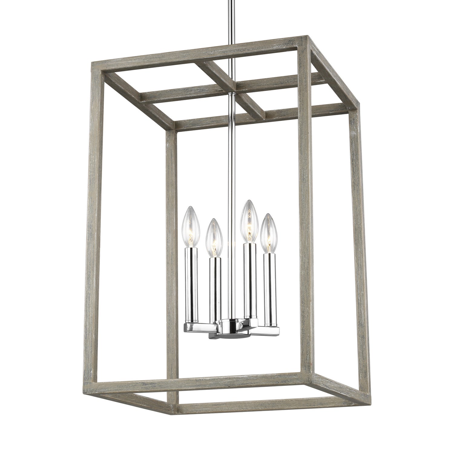 Generation Lighting. - 5134504-872 - Four Light Hall / Foyer Pendant - Moffet Street - Washed Pine