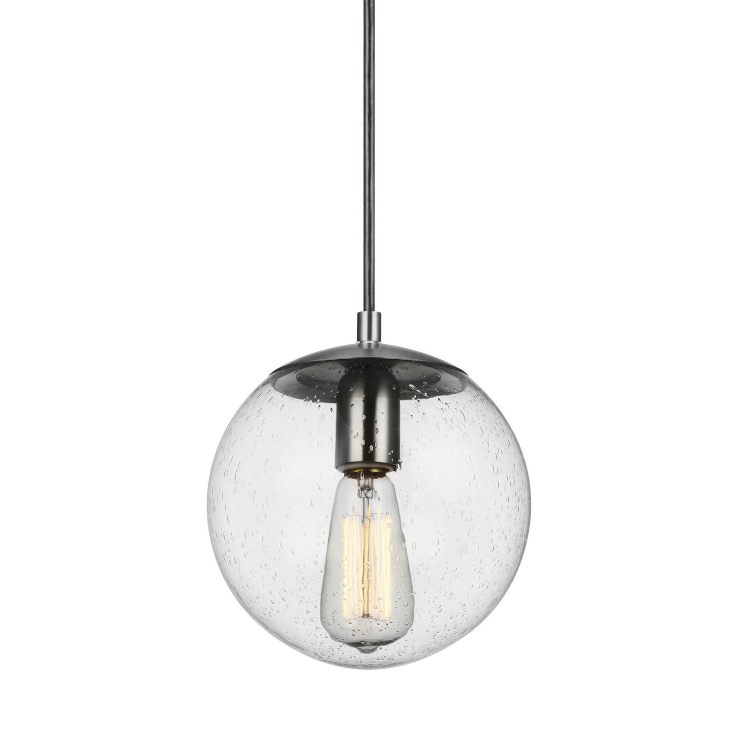 Visual Comfort Studio - 6501801-04 - One Light Pendant - Leo - Hanging Globe - Satin Aluminum