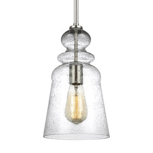 Generation Lighting. - 6536901-962 - One Light Pendant - Kea - Brushed Nickel