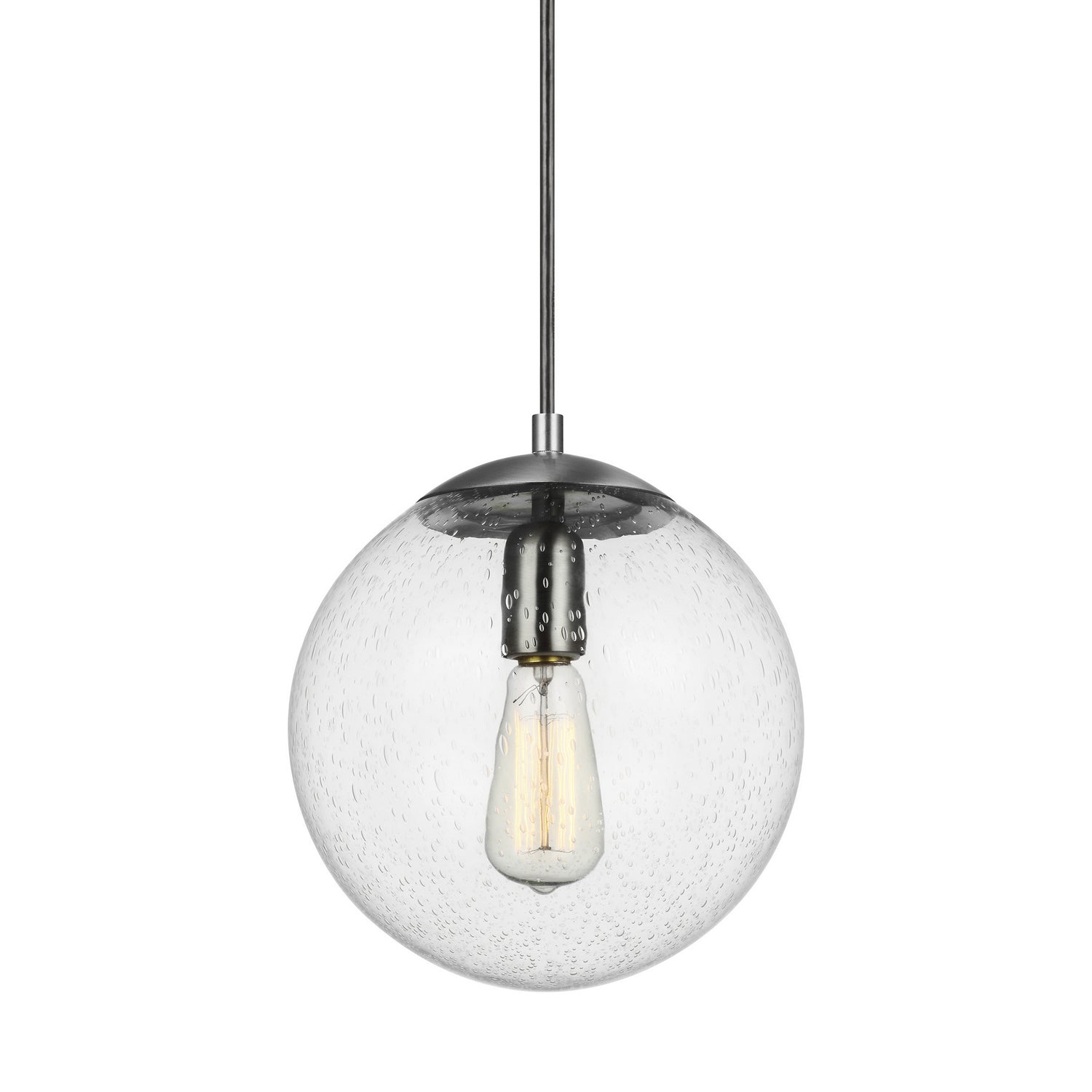 Visual Comfort Studio - 6601801-04 - One Light Pendant - Leo - Hanging Globe - Satin Aluminum