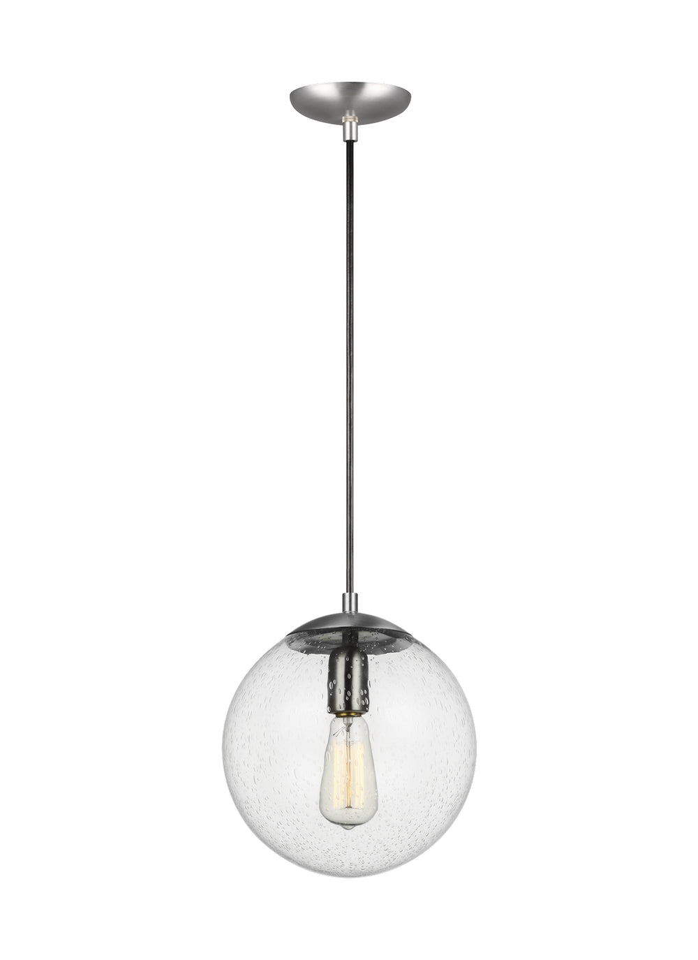 Visual Comfort Studio - 6601801-04 - One Light Pendant - Leo - Hanging Globe - Satin Aluminum
