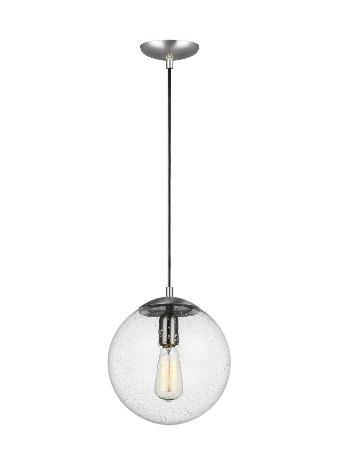 Visual Comfort Studio - 6601801-04 - One Light Pendant - Leo - Hanging Globe - Satin Aluminum