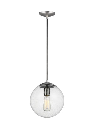 Visual Comfort Studio - 6601801-04 - One Light Pendant - Leo - Hanging Globe - Satin Aluminum