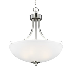 Generation Lighting. - 6616503-962 - Three Light Pendant - Geary - Brushed Nickel