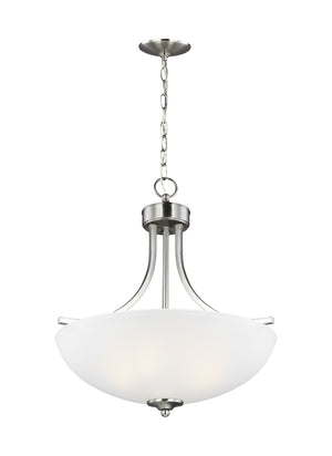 Generation Lighting. - 6616503-962 - Three Light Pendant - Geary - Brushed Nickel