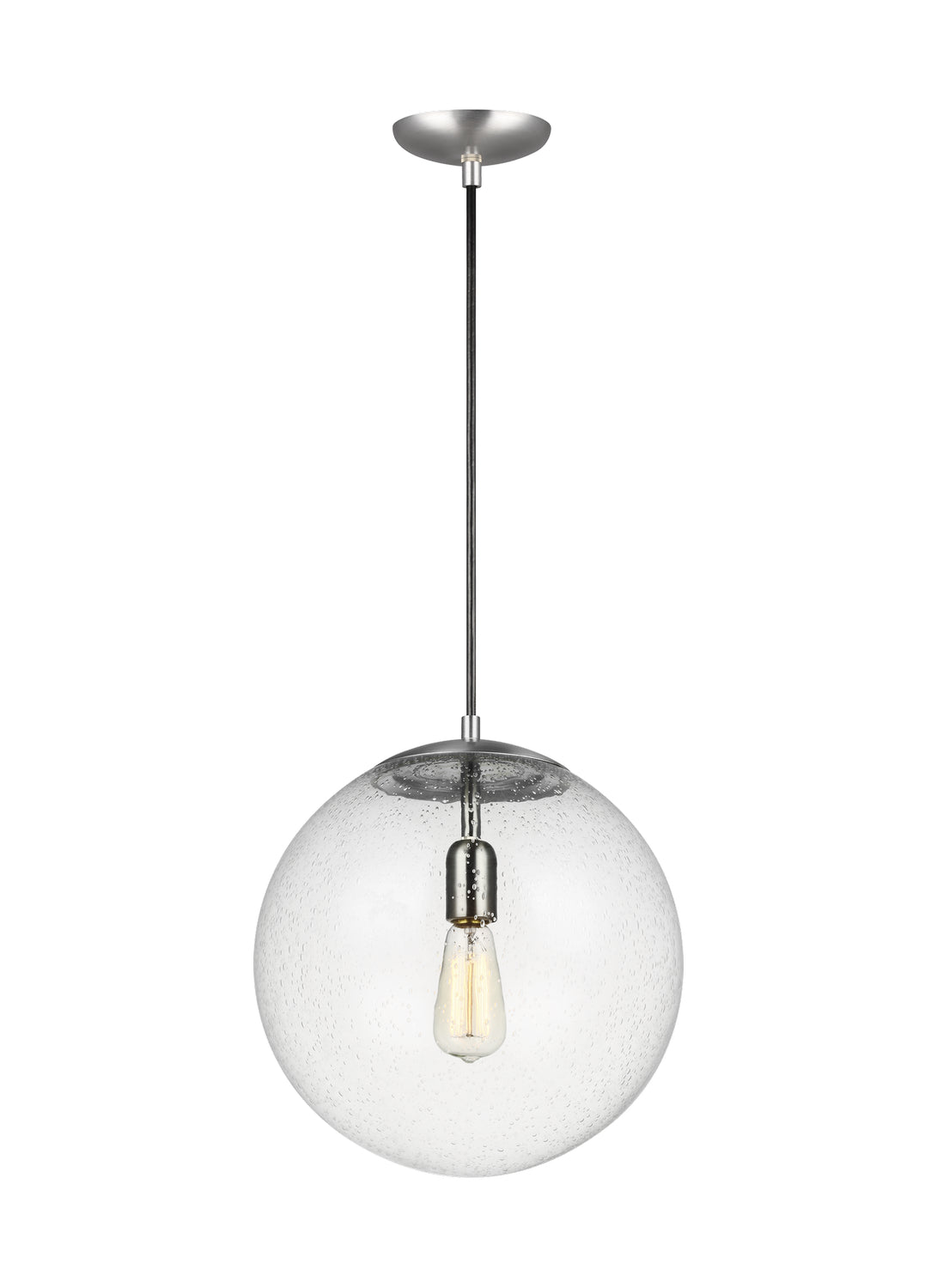 Visual Comfort Studio - 6801801-04 - One Light Pendant - Leo - Hanging Globe - Satin Aluminum