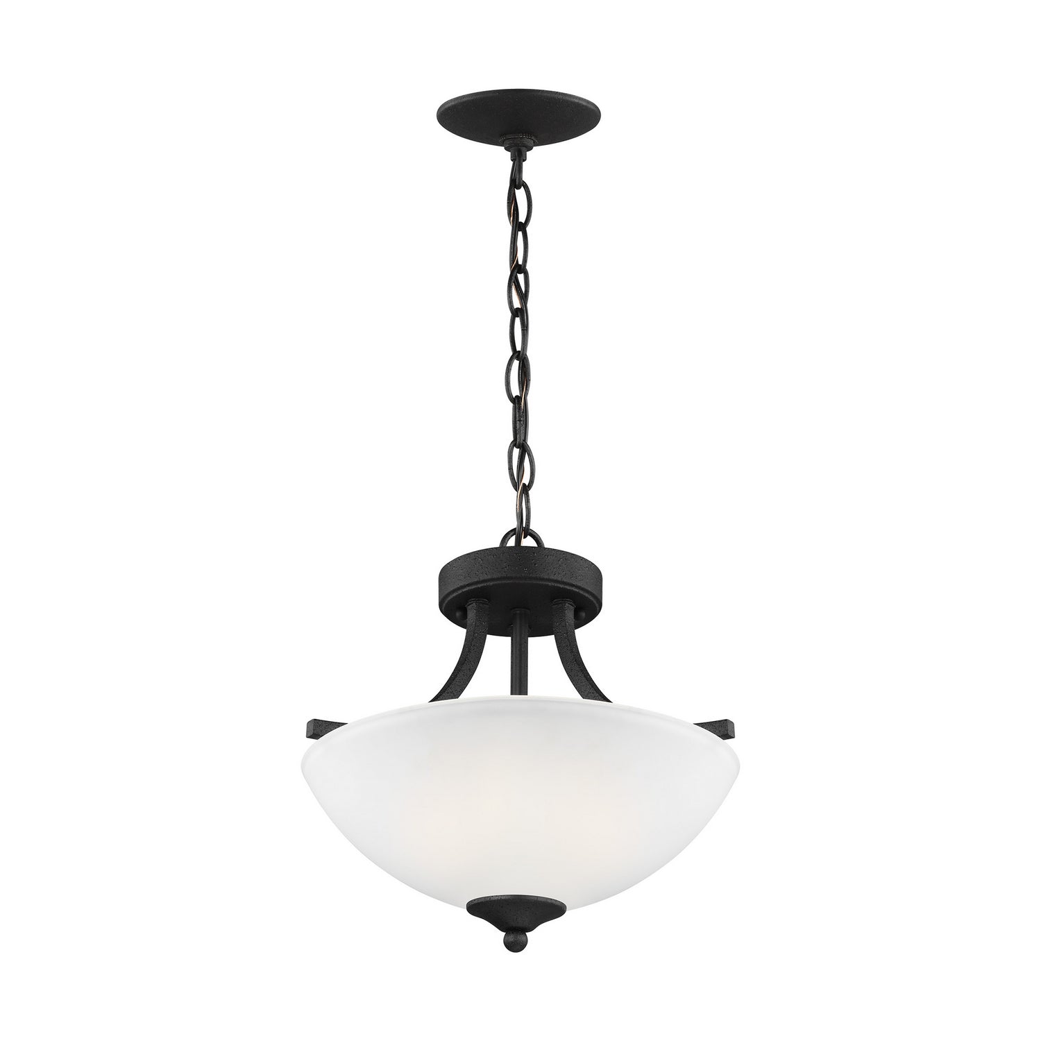 Generation Lighting. - 7716502-112 - Two Light Semi-Flush Convertible Pendant - Geary - Midnight Black