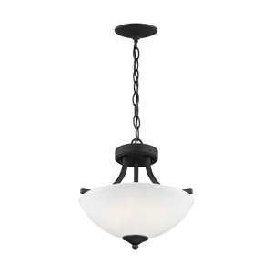 Generation Lighting. - 7716502-112 - Two Light Semi-Flush Convertible Pendant - Geary - Midnight Black