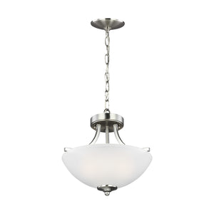 Generation Lighting. - 7716502-962 - Two Light Semi-Flush Convertible Pendant - Geary - Brushed Nickel