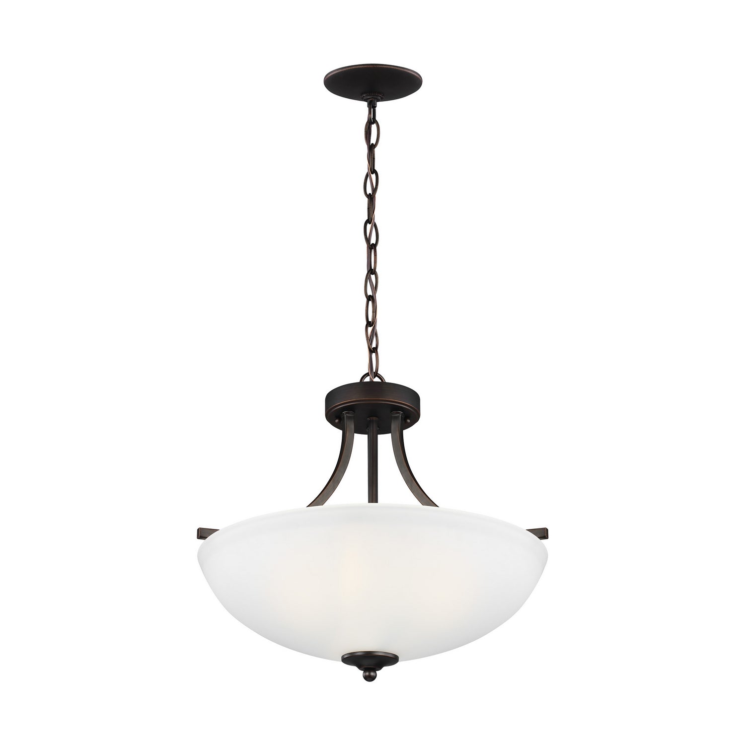 Generation Lighting. - 7716503-710 - Three Light Semi-Flush Convertible Pendant - Geary - Bronze