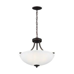 Generation Lighting. - 7716503-710 - Three Light Semi-Flush Convertible Pendant - Geary - Bronze