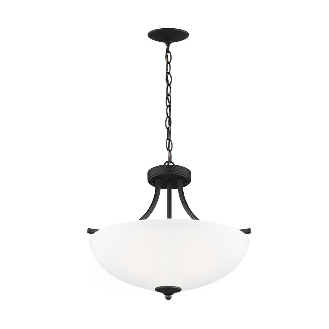 Generation Lighting - 7716503-112 - Three Light Semi-Flush Convertible Pendant - Geary - Midnight Black