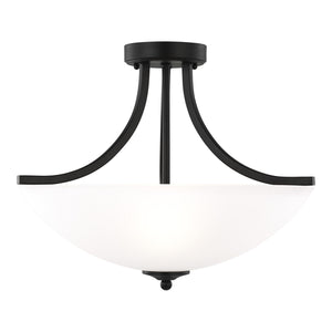 Generation Lighting. - 7716503-112 - Three Light Semi-Flush Convertible Pendant - Geary - Midnight Black