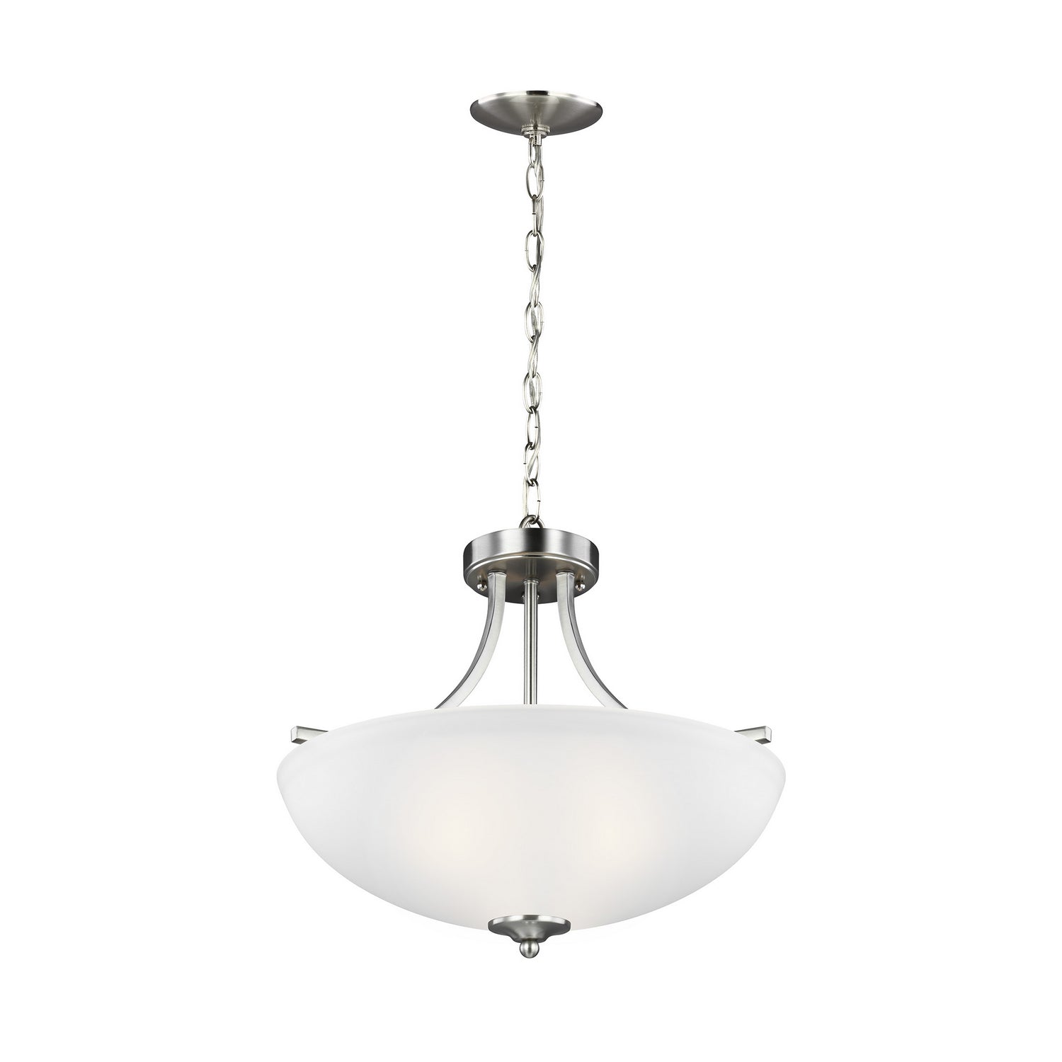 Generation Lighting. - 7716503-962 - Three Light Semi-Flush Convertible Pendant - Geary - Brushed Nickel