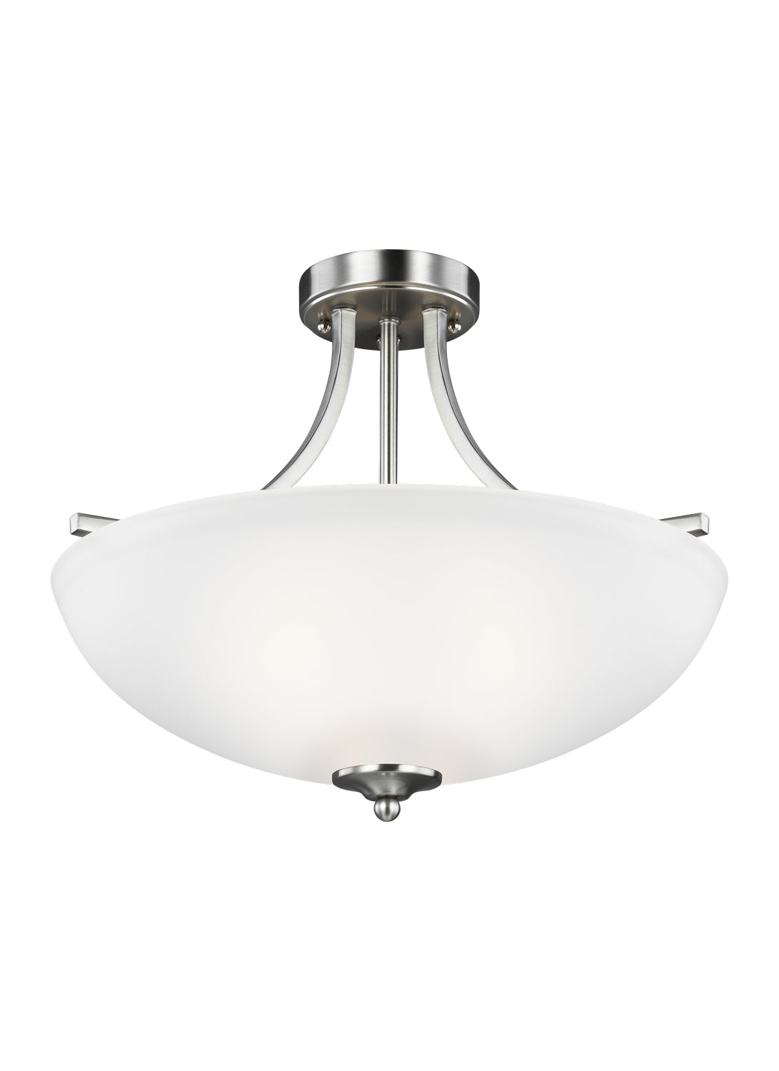 Generation Lighting. - 7716503-962 - Three Light Semi-Flush Convertible Pendant - Geary - Brushed Nickel