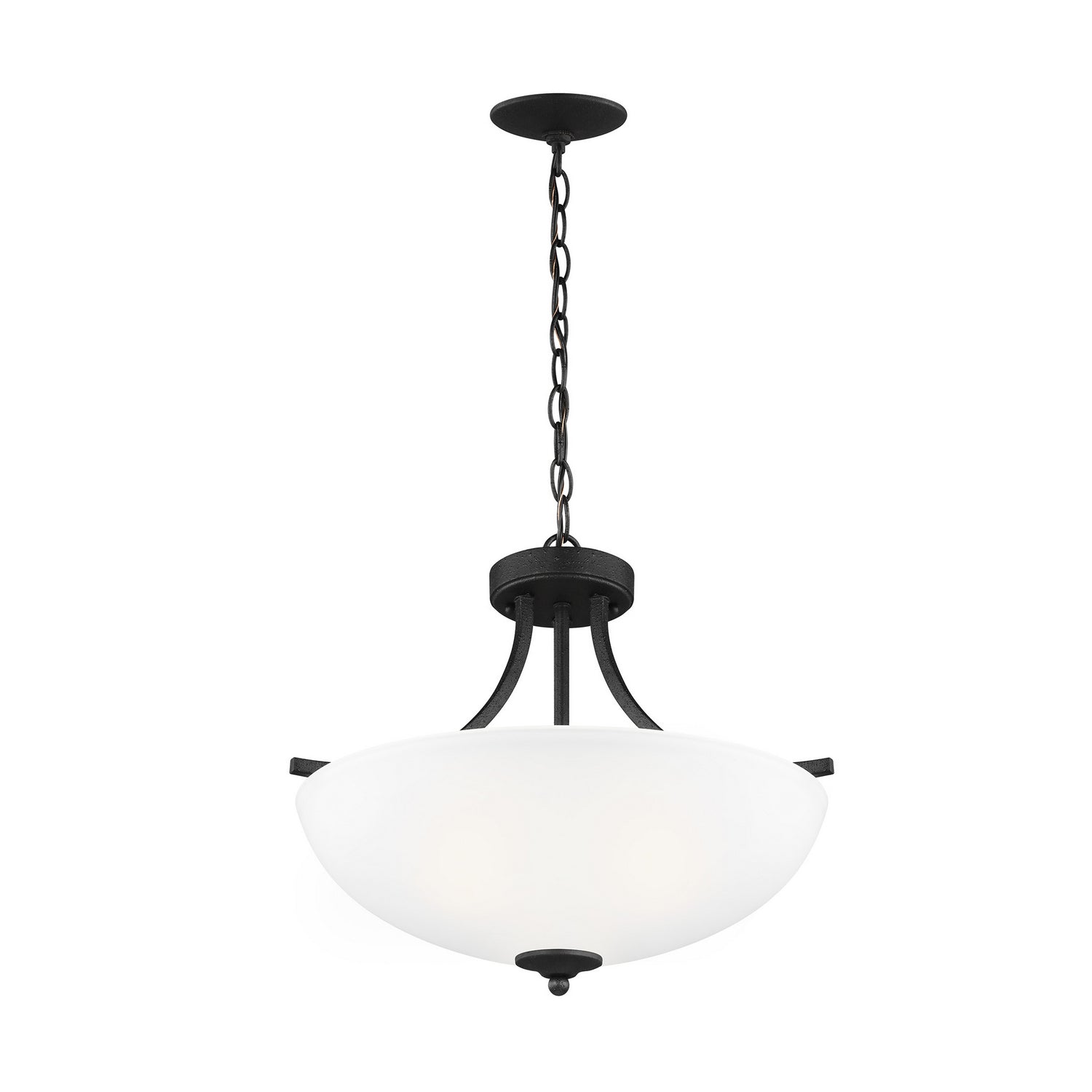 Generation Lighting. - 7716503EN3-112 - Three Light Semi-Flush Convertible Pendant - Geary - Midnight Black