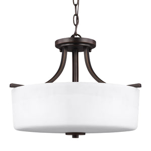 Generation Lighting. - 7728803-710 - Three Light Semi-Flush Mount - Canfield - Bronze