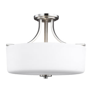 Generation Lighting. - 7728803-962 - Three Light Semi-Flush Mount - Canfield - Brushed Nickel