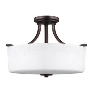 Generation Lighting. - 7728803EN3-710 - Three Light Semi-Flush Mount - Canfield - Bronze