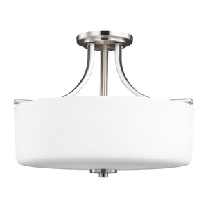 Generation Lighting. - 7728803EN3-962 - Three Light Semi-Flush Mount - Canfield - Brushed Nickel