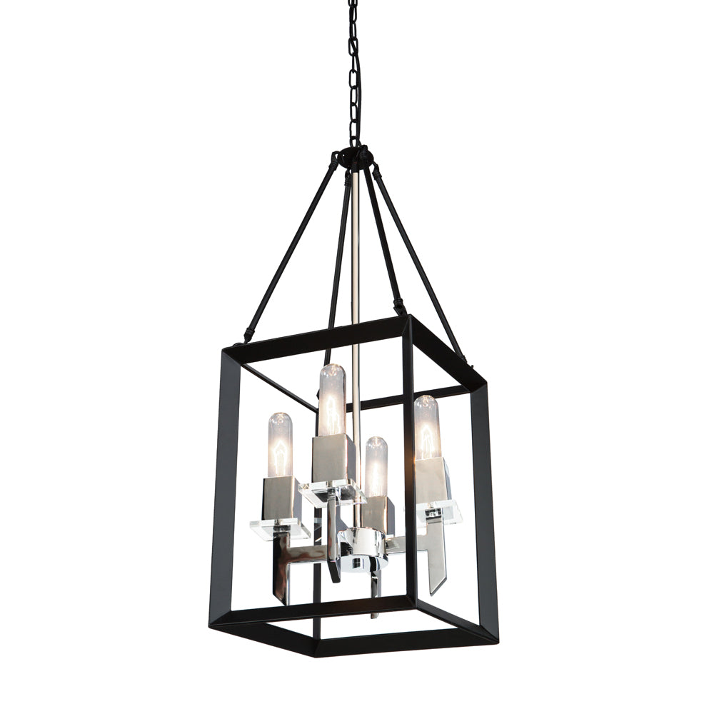 Artcraft - AC10064BC - Four Light Chandelier - Vineyard - Black & Chrome