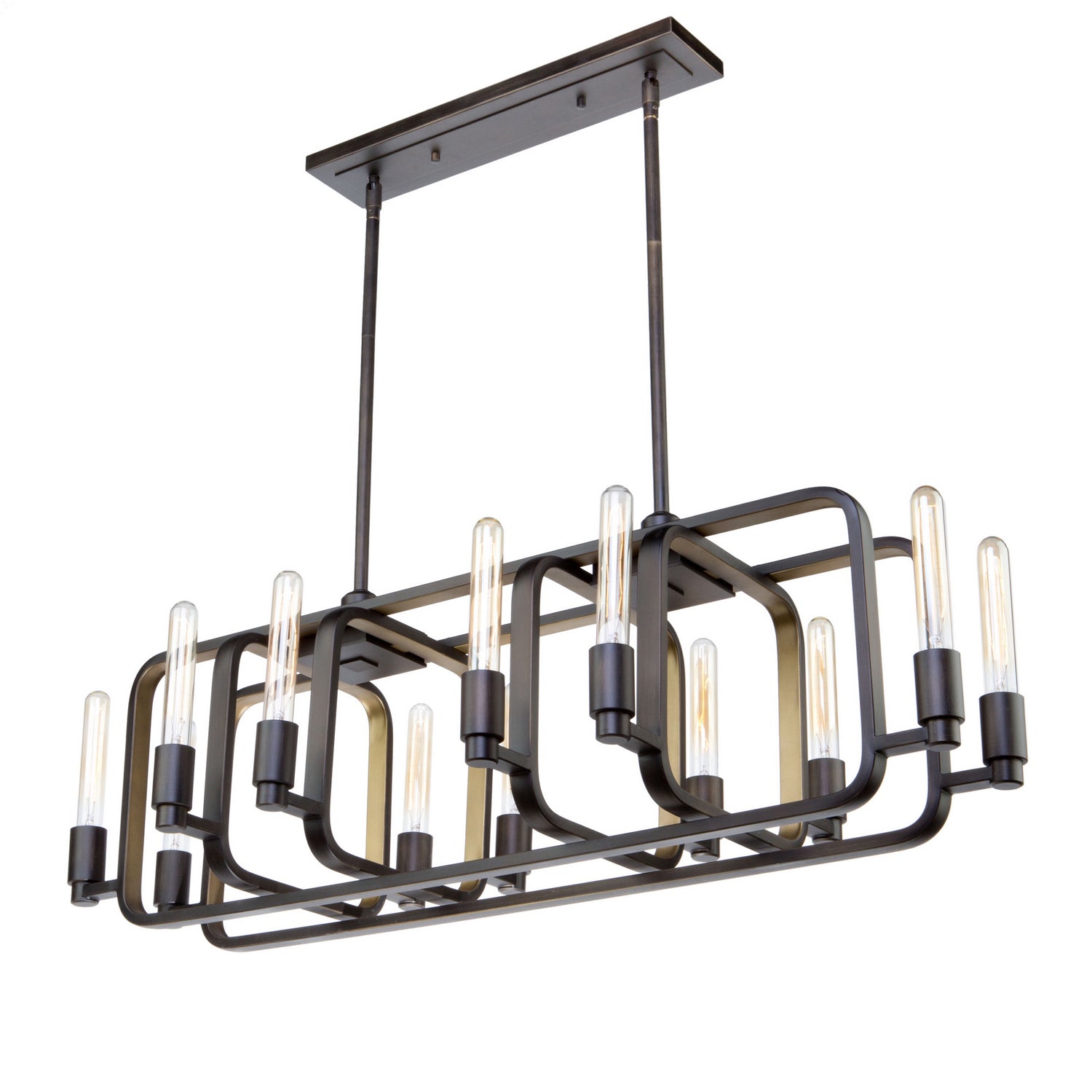 Artcraft - AC11081 - 12 Light Island Pendant - Marlborough - Oil Rubbed Bronze & Gold Leaf