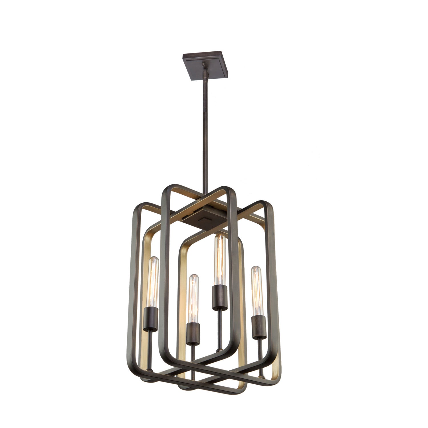 Artcraft - AC11085 - Four Light Pendant - Marlborough - Oil Rubbed Bronze & Gold Leaf