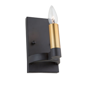 Artcraft - AC11127 - One Light Wall Sconce - Regent - Black & Satin Brass