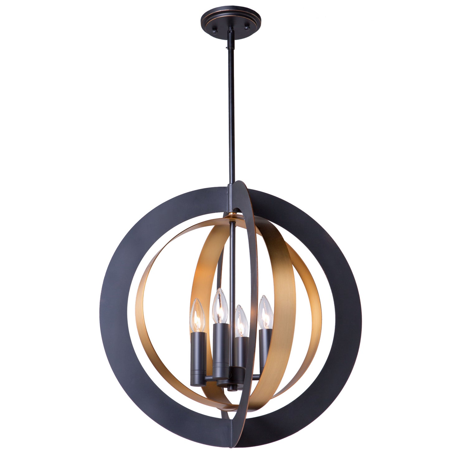 Artcraft - AC11234 - Four Light Chandelier - Capri - Dark Bronze & Satin Brass