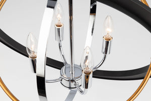 Artcraft - CL15114 - Four Light Chandelier - Cosmic - Dark Bronze, Chrome, Satin Brass