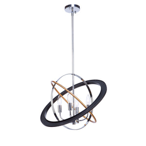 Artcraft - CL15114 - Four Light Chandelier - Cosmic - Dark Bronze, Chrome, Satin Brass