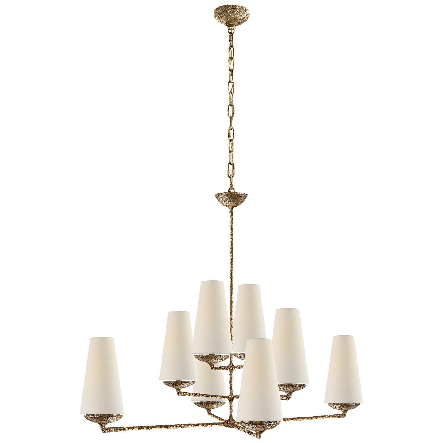 Visual Comfort Signature - ARN 5205GP-L - Eight Light Chandelier - Fontaine - Gilded Plaster