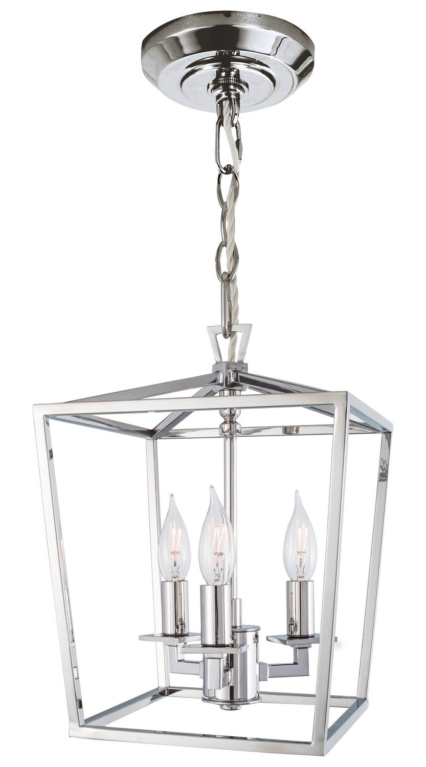 Norwell Lighting - 1084-PN-NG - Three Light Pendant - Cage - Polished Nickel