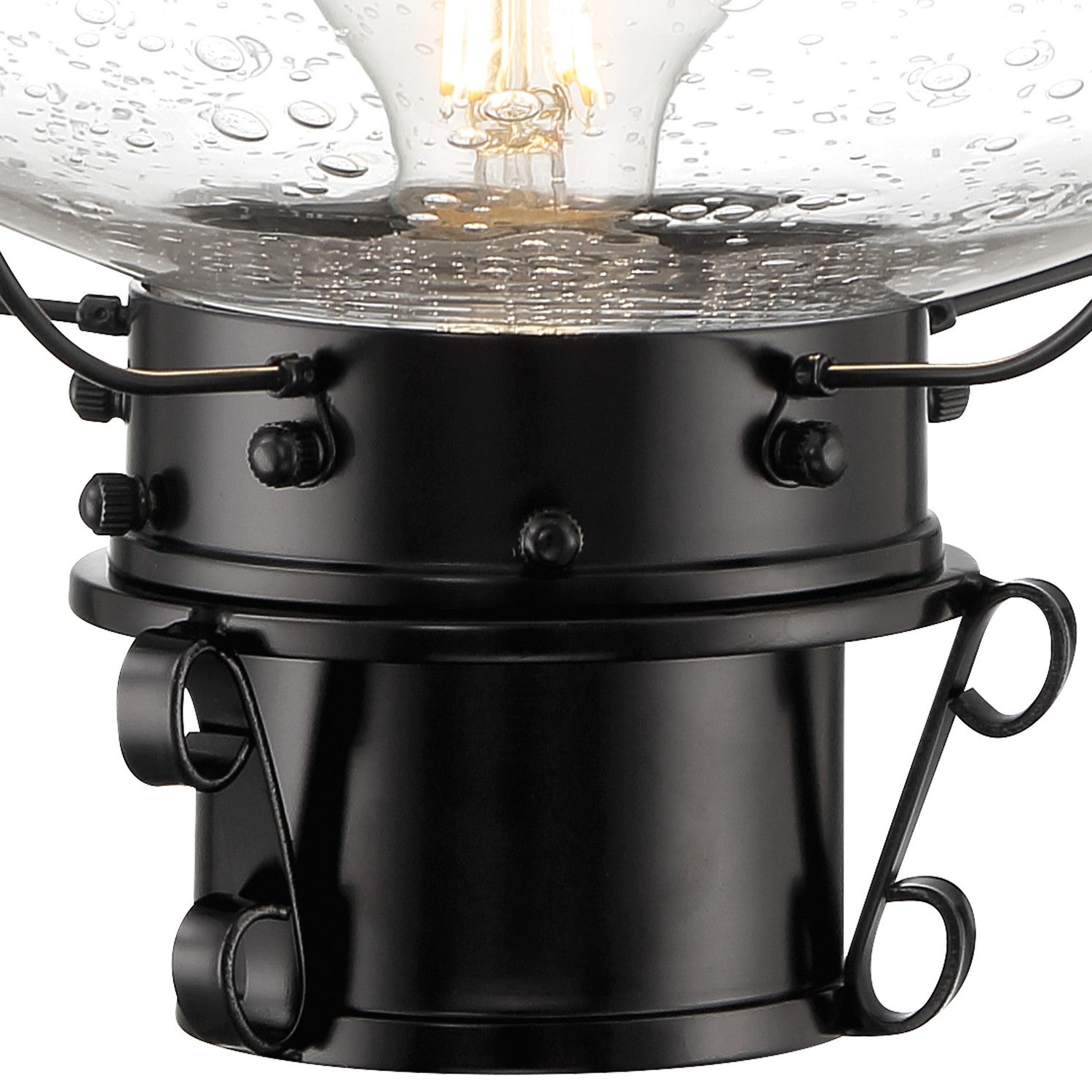 Norwell Lighting - 1321-BL-SE - One Light Post Mount - Cottage Onion - Black With Seedy Glass