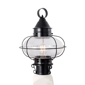 Norwell Lighting - 1321-BL-SE - One Light Post Mount - Cottage Onion - Black With Seedy Glass