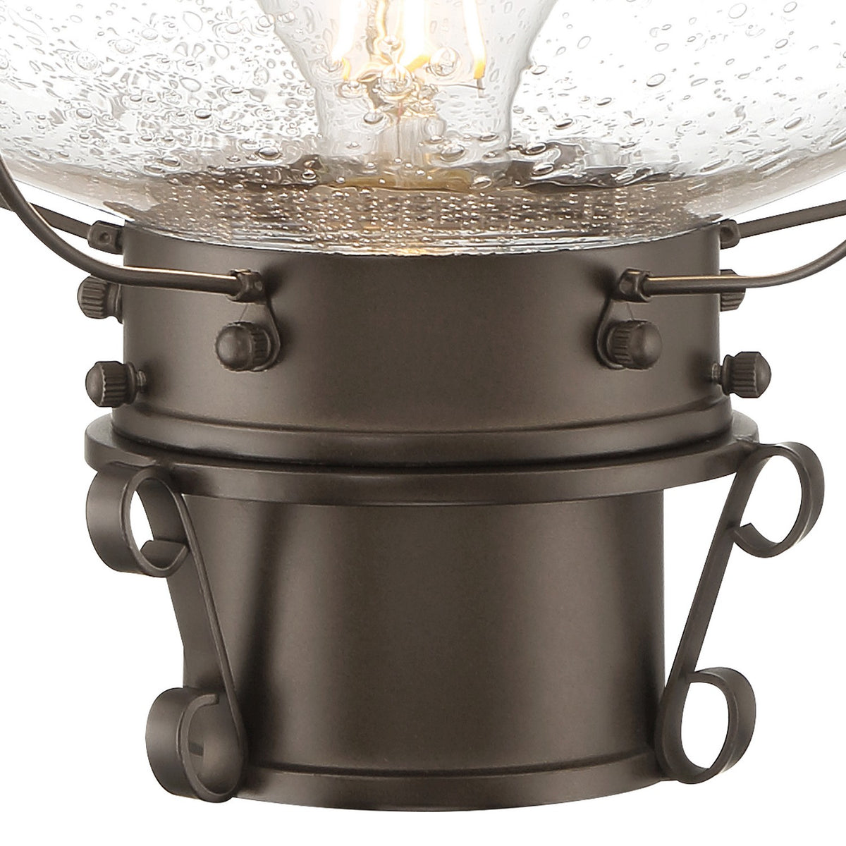 Norwell Lighting - 1321-BR-SE - One Light Post Mount - Cottage Onion - Bronze With Seedy Glass