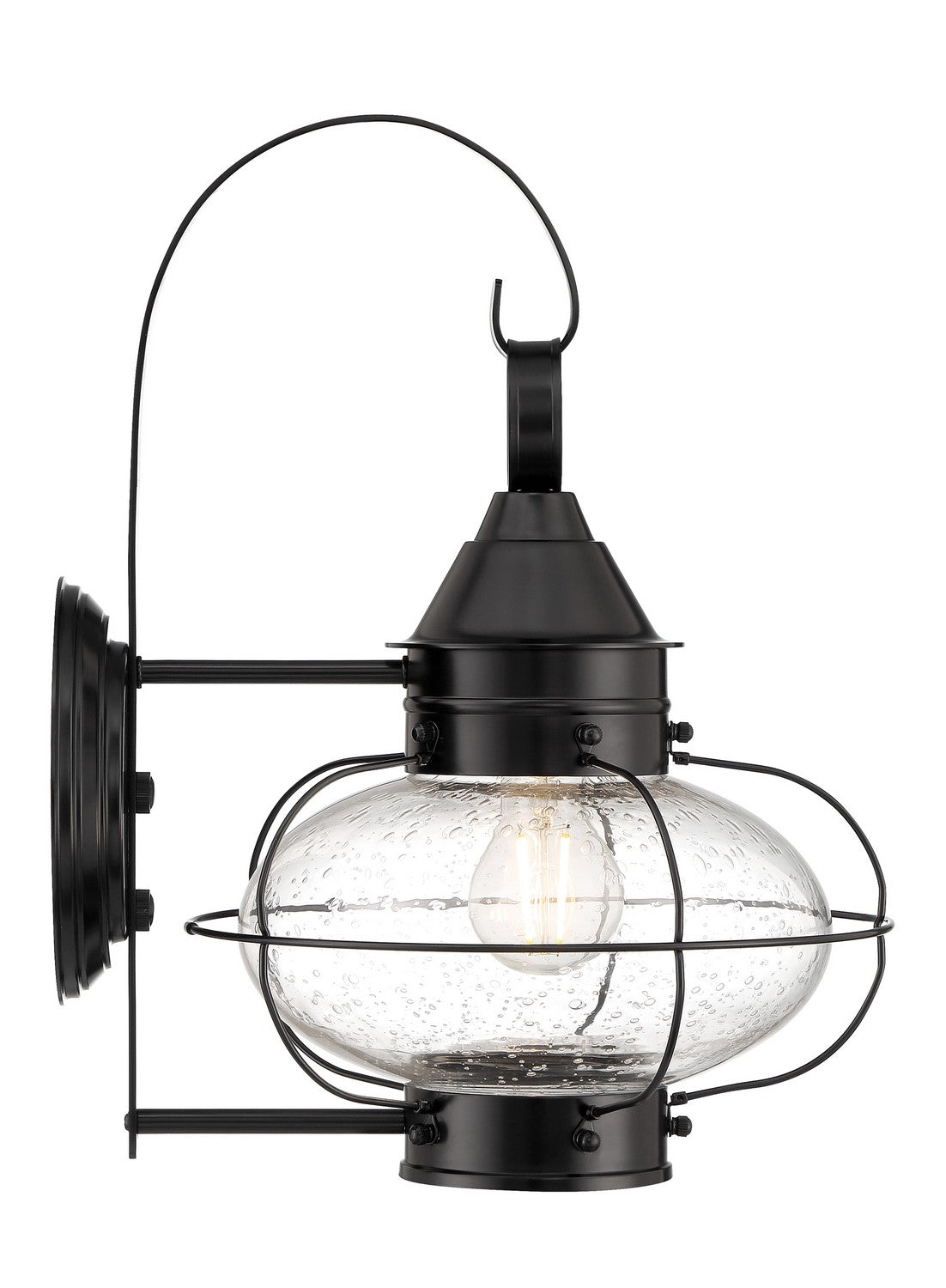 Norwell Lighting - 1324-BL-SE - One Light Wall Mount - Cottage Onion - Black With Seedy Glass