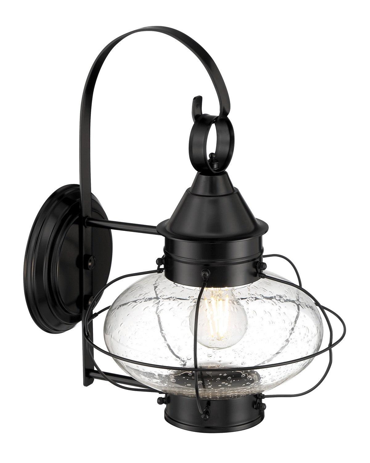 Norwell Lighting - 1324-BL-SE - One Light Wall Mount - Cottage Onion - Black With Seedy Glass