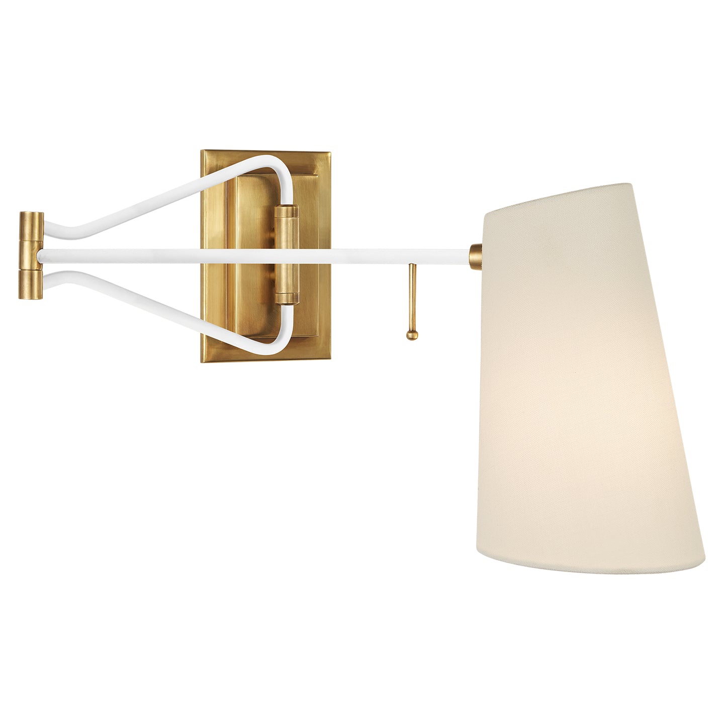 Visual Comfort Signature - ARN 2650HAB/WHT-L - One Light Wall Sconce - Keil - Hand-Rubbed Antique Brass and White