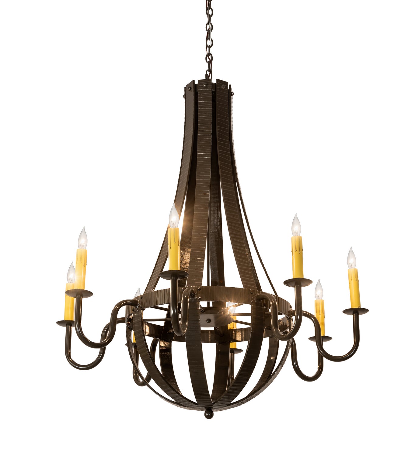 Meyda Tiffany - 195170 - Eight Light Chandelier - Barrel Stave - Timeless Bronze