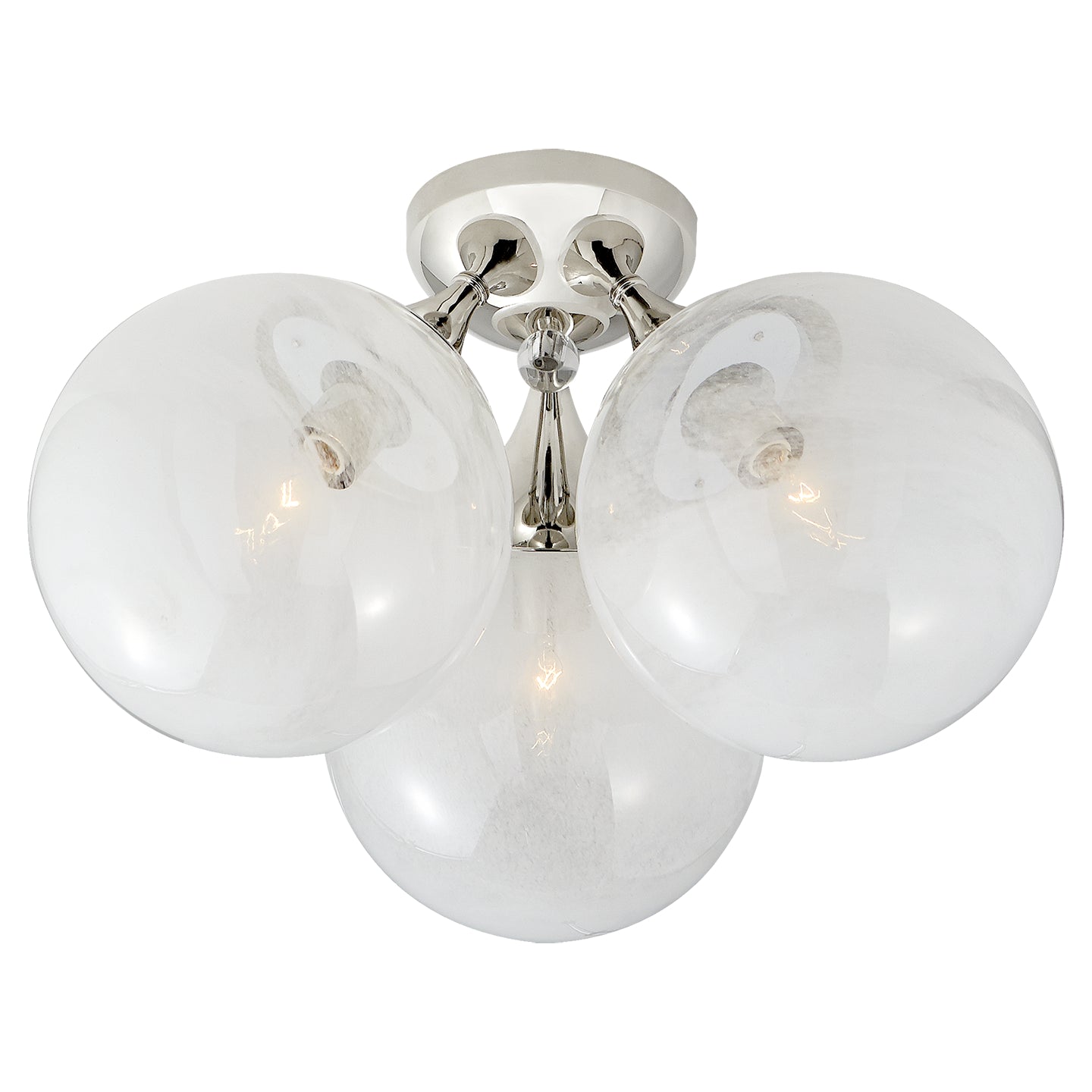 Visual Comfort Signature - ARN 4401PN-WG - Three Light Flush Mount - Cristol - Polished Nickel