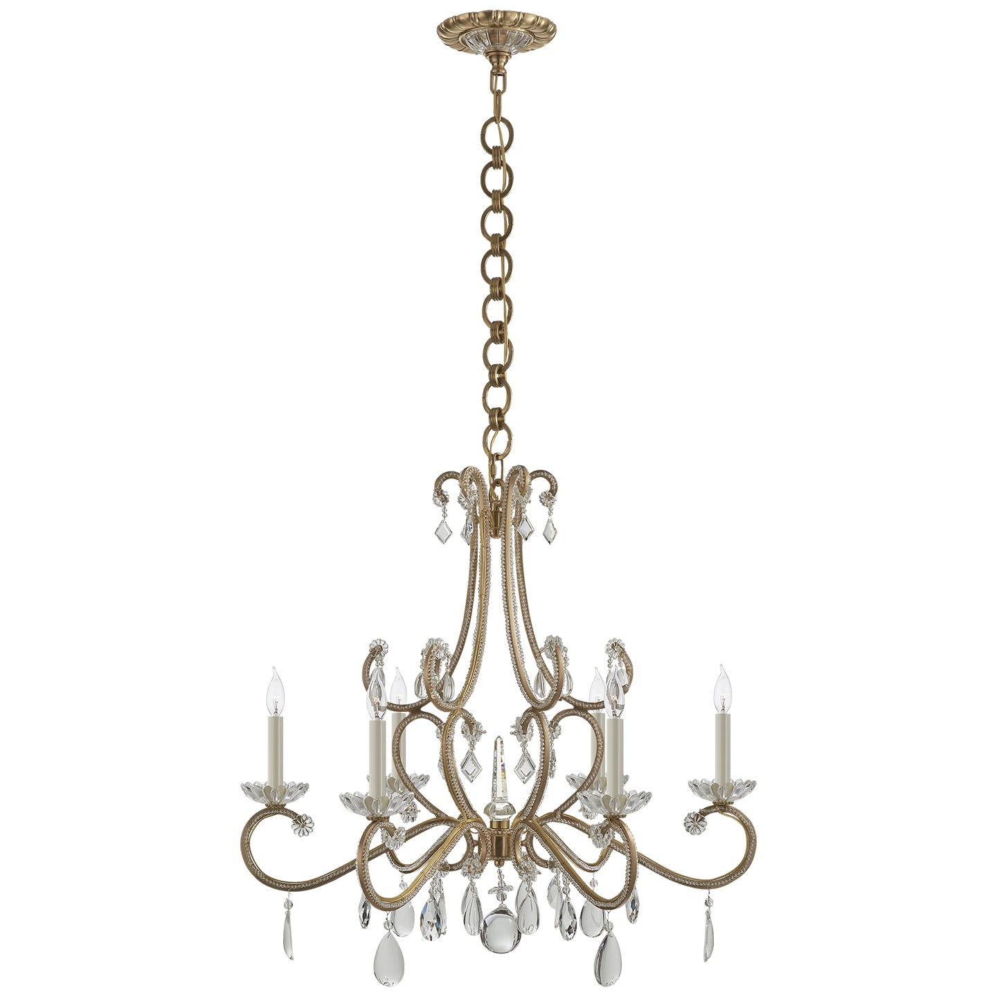 Visual Comfort Signature - ARN 5129HAB-CG - Six Light Chandelier - Montmartre - Hand-Rubbed Antique Brass